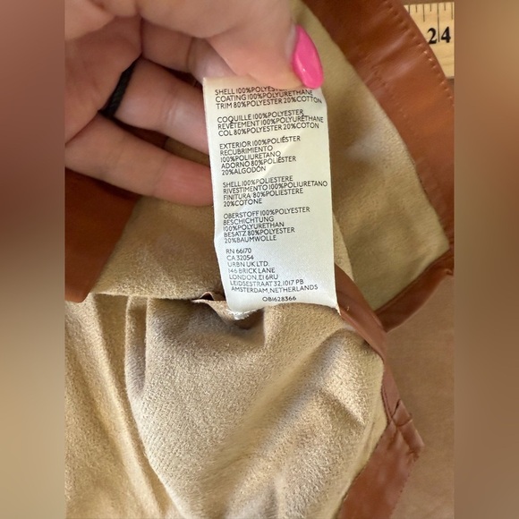 Anthropologie Cedar Half Button Faux Leather Shirt Blouse Women’s Small - Picture 6 of 8